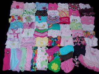 60 Spring Summer Baby Girl Clothes Lot Newborn Infant Outfit Gap Sleeper 0 3 6