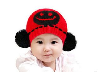 Stylish Baby Girls Boys Knit Crochet Dual Ball Winter Warmer Beanie Cap Hat RD