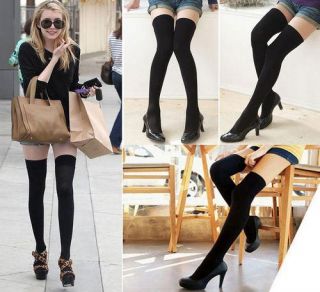 Cotton Women Girls Knit Over Knee Thigh Stockings High Socks Pantyhose Tights