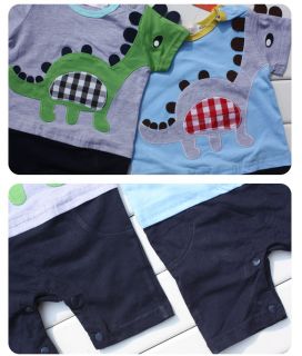 Baby Toddlers Clothing Boys T Shirt Dinosaur Romper Jumpsuit Outfit Set Sz 1 3Y