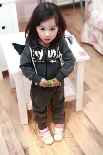 New Cute 2 Pieces Baby Girls Boys Kids Children Angel Wings Suits Outfits Sets