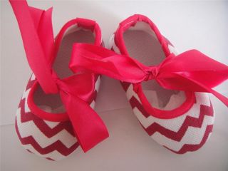 Chevron Baby Infant Toddler Newborn Booties Shoes Pink Red Yellow 0 12 Months