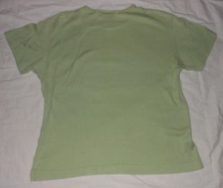 Herman Geist Women's Light Green Knit Short Sleeve Cotton Blend Top Size S