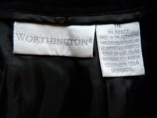 Worthington Womens Black Polyester Pants Suit Jacket Sz 14 Lined Packable