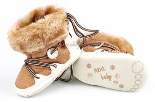Toddler Baby Girls Boys Snow Boots Faux Fur Crib Shoes Size Newborn to 18 Months