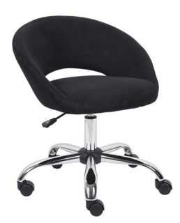 New Black Microfiber Fabric Barrel Swivel Home Office Desk Teens Vanity Chairs
