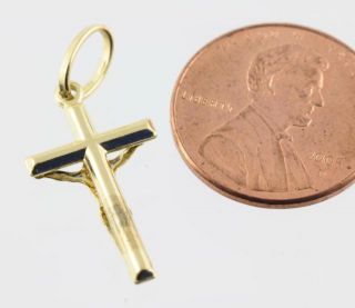 Christian Cross Crucifix 750 18kt Yellow Gold Pendant Medal Medallion