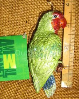 Kurt Adler Animal Planet Green Parrot Bird Ornament New