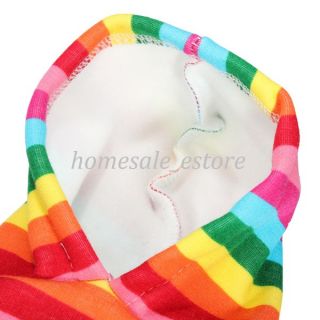 Pet Dog Warm Clothes Puppy Strawberry Rainbow Hoodie Apparel Sweater Jacket Coat