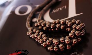 New European Style Fashion Women Multi Layer Black Bead Pendant Necklace