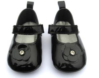 Baby Girl Black Mary Jane Patent Party Shoes Infant Crib Sandals US Size 1 2 3