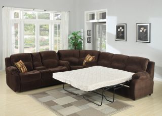 4pc Traditional Modern Sectional Recliner Fabric Sofa Bed Set AC Tra S1