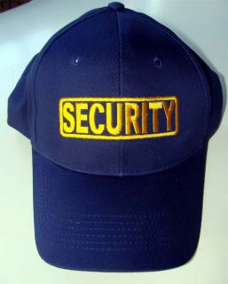 Security Guard Yellow on Blue Embroidered Cap New Hat