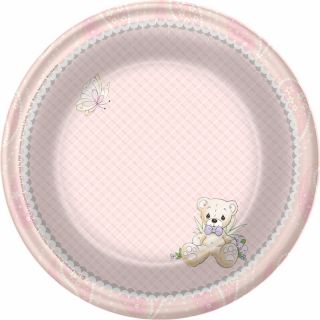 Precious Moments Baby Girl Shower Party 32 Dessert Plates Beverage Napkins Cups