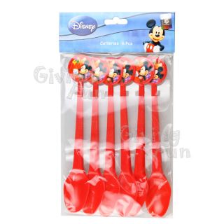 Authentic Disney Mickey Mouse Birthday Party Supplies 6X Child Spoon