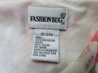 Fashion Bug Womens Sheer Floral Chiffon Cowlneck Tea Dress Plus Sz 22 24W