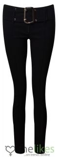 Womens Ladies Black Girls School Trousers Stretch Hipster Trouser UK Sizes 6 14