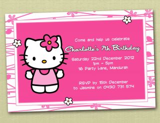 Personalised Hello Kitty Birthday Invitations