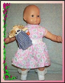 Doll Clothes Fit American Girl 18" inch 3 Pcs Dress Stuffed Doll Bitty Baby Pink