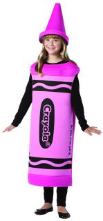 Kids Pink Crayola Crayon Girls Fancy Dress Book Week Costume Ages 3 12 Years