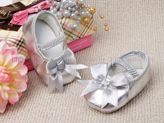 Newborn Baby Girl Doll Silver Mary Jane Shoes US Size 0 A912