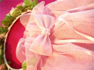 Flower Pink Wreath Halo Girl Headpiece Wedding Baby