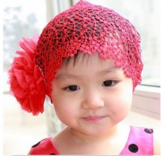 Cute Girl Toddler Baby Flower Lace Headband Hairband Hair Bow Headwear Pink Red