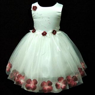 R476 Red White Christening Christmas Party Girls Dress Sz 9 18 mths 1 2 3 4 5 6T
