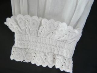 Antique Edwardian Victorian Babies White Cotton Christening Gown Dress