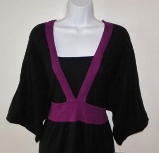 $79 Style Co Plus Womens Black Purple Sweater Dress 0X 1x 2X 3X