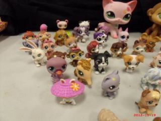 Hasbro Lot of 87 Littlest Pet Shop Toys Dogs Cats Fish Monkey'S