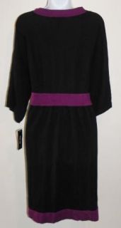 $79 Style Co Plus Womens Black Purple Sweater Dress 0X 1x 2X 3X