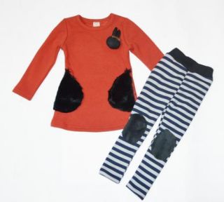 Girls Kids Long Sleeve Top T Shirts Leggings Set 3 7Y Winter Warm Lovely Outfit