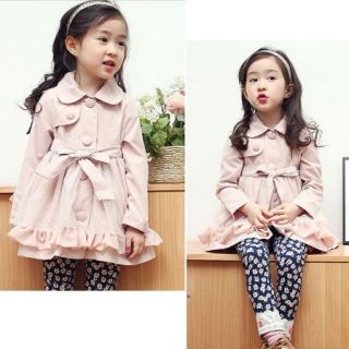 Girl Trench Coat Wind Jacket 2 3 4 6T Baby Dress Kids Clothes Outwear Xmas Gift