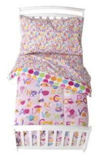 New Circo 4 Piece Toddler Bed Bedding Set Girls Pink ABC Alphabet Polka Dot NIP