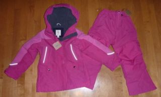 Girls Lands End Winter Coat Squall Parka Jacket Snow Pant Size 5 6 BR Magenta