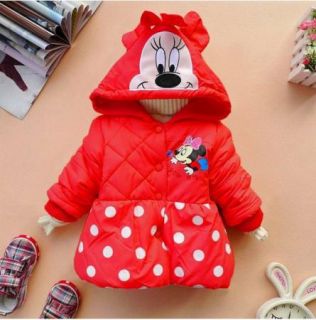 Girls Baby Coat Minnie Mouse Winter Warm Fleece Outwear Sz 1 5Y Jacket Snowsuit