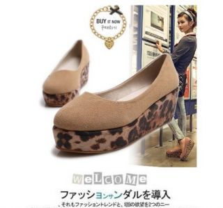 Hot Popular Women Large Base Platform Shoes Leopard Print Shoes with Flat Sole