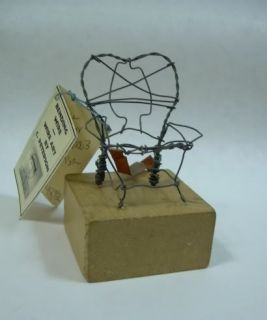 C Peterson Original Wire Art Sculpture Chair w Box Signed Listed Artist OOAK