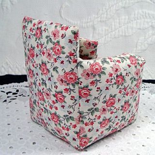 Collectible Chair Pin Cushion Rose Pattern Cotton