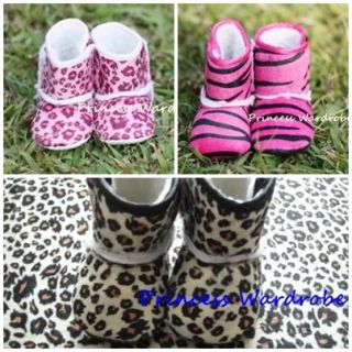 Lot 3 Animal Print Newborn Baby Infant Shoes Boot 6 24M