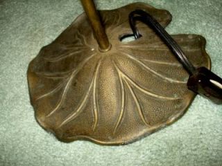Vintage Art Deco Lamp Classic Copper Brass Lilly Pad Tiffany Style GOOSE Neck