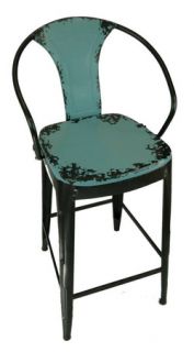 Blue Factory Industrial Barstool Bar Chair Stool Metal Retro Old Style New