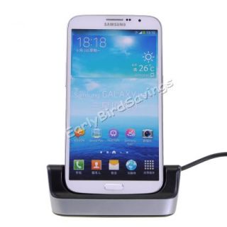Dual USB Sync Dock Station Cradle Battery Charger for Samsung Galaxy Mega I9200