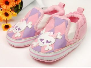 New Toddler Baby Girl Pink Checker Skull Shoes 9 12M