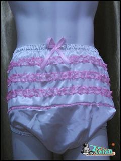 Adult Baby Sissy Satin Frilly Diaper Cover FSP007 4