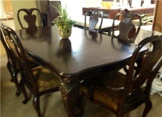 Thomasville Brompton Hall Mahogany Dining Table and Chair Set 4 Side and 2 Arms