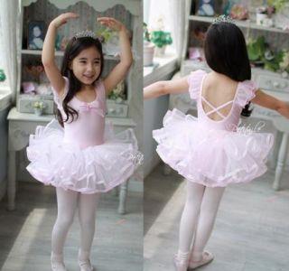Girls Kids Leotard Ballet Tutus Pink Blue Dancewear Skate Dresses 3 8Y Clothing