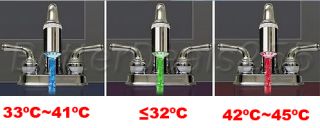 Water Glow Shower Faucet Light Color Change LED Light Temperature Sensor New