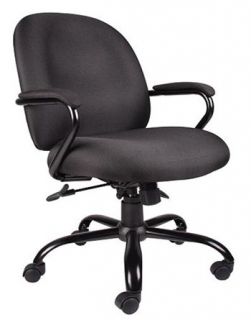 New Black Fabric Heavy Duty Big Tall 300lb Cap Task Home Office Desk Chairs